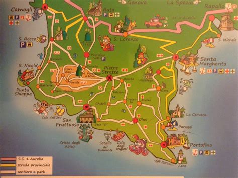 walking map of portofino italy.